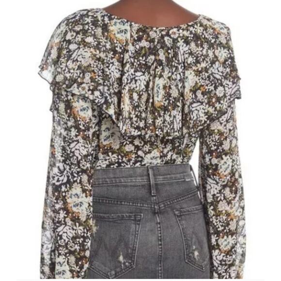 Intimately Free People Cottage Floral Bodysuit XS Ruffle Blousy Whimsy Fairy Top - Picture 2 of 10